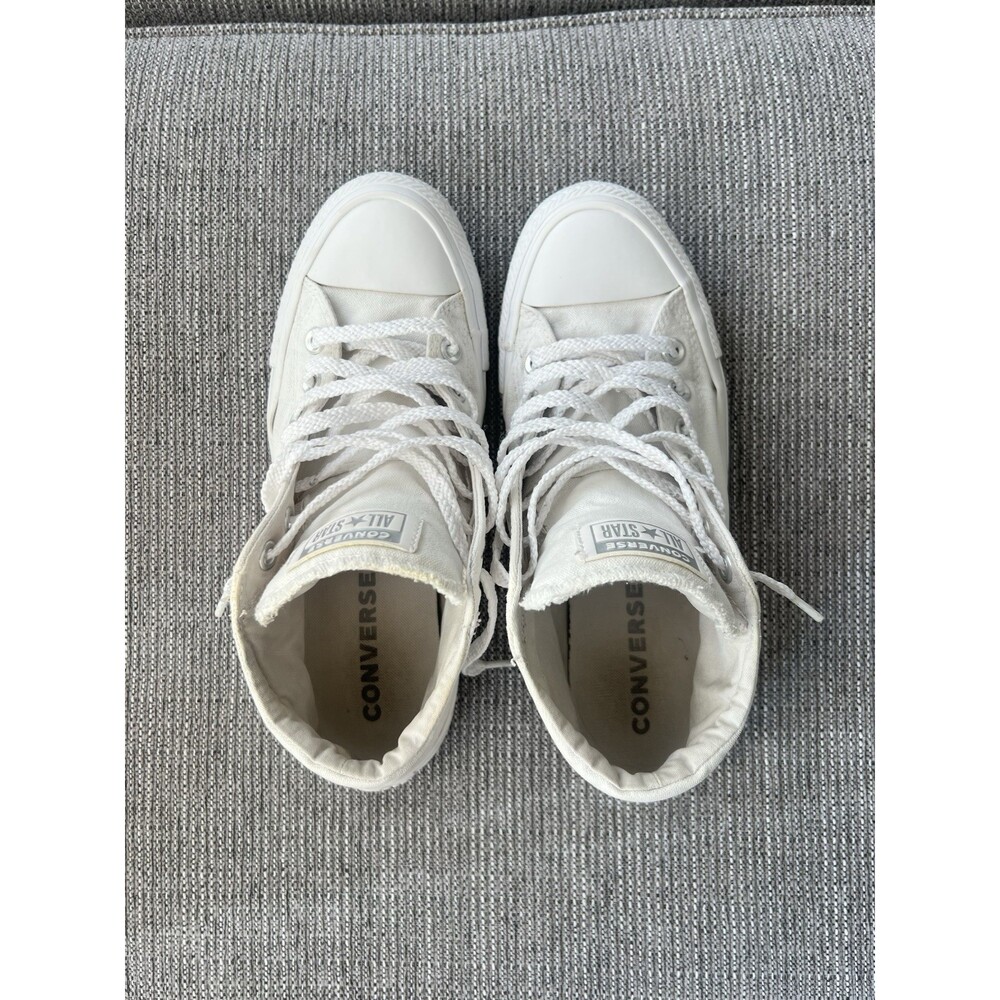 Women’s Converse Chuck Taylor Mid Top Sneakers White on White, Size 9 - Picture 4 of 7